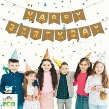 Eco Uzar Yazı ''happy Birthday'' – Kraft Zemin Gold Yazılı