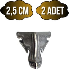 DS Yapı Kelebek Düz 2.5cm Metal Ayak Çeyiz ve Hediye Kutusu Mobilya Ayağı(2.5cm)(Gümüş)