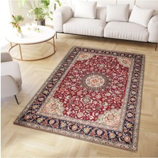 Cansu Koleksiyonu Bordür Detaylı Antik Desenli Çok Renkli Dokuma Taban Modern Dekoratif Halı CANSU02