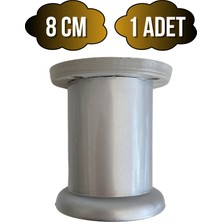 Plastik Düz Gümüş Gri 8cm Ayarlı Ayak Mobilya Masa ve Dolap Ayağı(8cm)(Gümüş Gri)