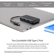 Transcend 4-Port Hub, USB 3.1 Gen 1, Type C Çoğaltıcı