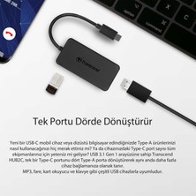 Transcend 4-Port Hub, USB 3.1 Gen 1, Type C Çoğaltıcı