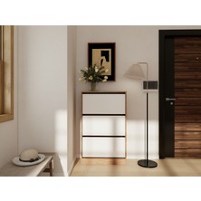 Masif Market Kisikoz Düşer Kapaklı Ayakkabılık Marbella Kiraz - Beyaz Renk