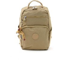 Sanmorris Unisex Suya Dayanıklı Krinkıl Kumaş Çok Gözlü Orta Boy Haki Renkli Laptop Okul ve Sırt Çantası