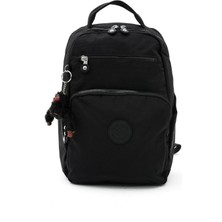 Sanmorris Unisex Suya Dayanıklı Krinkıl Kumaş Çok Gözlü Orta Boy Siyah Renkli Laptop Okul ve Sırt Çantası