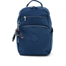 Sanmorris Unisex Suya Dayanıklı Krinkıl Kumaş Çok Gözlü Orta Boy Lacivert Renkli Laptop Okul ve Sırt Çantası
