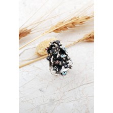 Hayat Ağacı Mineli Nazar Boncuklu Gümüş Yüzük 5993