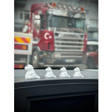 4 Parça Sevimli Dinozor Ailesi Dikiz Aynası Süsü - Ayna Süsü Araba Süsü Torpido Süsü Oto Aksesuar