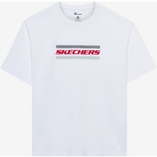 Skechers M Heavyweight Graphic Tee T-Shirt Erkek Beyaz Tshirt S2510154-100
