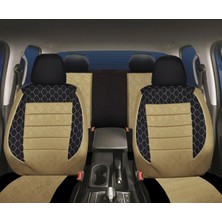 Citroen Berlingo Uyumlu Bej Oto Koltuk Kılıfı (Tam Takım Ön Arka Araç Koltuk Kılıfı)