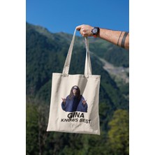 Gina Knows Best Brooklyn Nine Nine Baskılı Omuz Çantası %100 Pamuklu Tote Bag Ham Bez Çanta