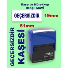 Geçersizdir Kaşesi, 912 (51mm*19 mm) Mavi Keçeli Otomatik Kaşe