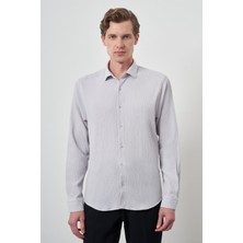  Erkek Taş Gofre Trend Desenli Dynamic Fit Italyan Yaka Gömlek