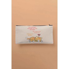 Her Şeye Sinir Oluyorum Komik Baskılı Bez Makyaj Çantası Kalemlik Cüzdan