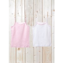 Blackspade Kız Çocuk Atlet 2Li Paket 1296 Beyaz-Pembe