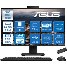 Asus V470VAK Intel Core I7-13620H 24GB Ddr5 1tb SSD 27'' Fhd 100Hz 300NITS Windows 11 Home Siyah Allınone Bilgisayar ASI716512B0DH08+ZETTAUSBBELLEK