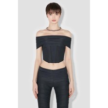 Pandora Off Shoulder Korse Bluz - Şık ve Rahat Tasarım, Siyah Renk