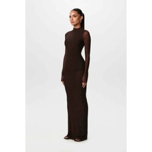 Mesh Sheer Maxi Top - Şık ve Konforlu, %95 Naylon, %5 Spandeks