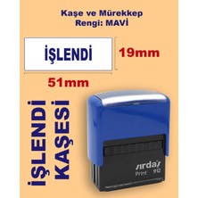 İşlendi Kaşesi, 912 (51mm*19 mm) Mavi Keçeli Otomatik Kaşe