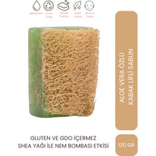 Let'scrub Doğal Kabak Lifli Aloe Vera Sabunu - Shea Yağı ile Zenginleştirilmiş Nem Bombası 130 gr