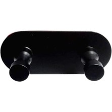 Yapışkanlı Havlu Bornoz Banyo Askılık Ince Belli Mat Siyah 2 Li Paket