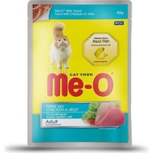 Meo Adult Jöle Tavuk ve Ton Balıklı Yetişkin Konserve Kedi Maması 80 gr