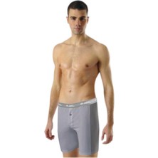 Erkek 3'lü Likralı Pamuk Uzun Boxer 1114