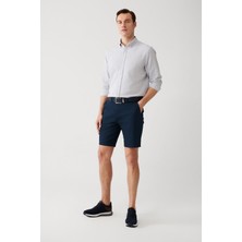 AVVA Erkek Lacivert Relaxed Fit Esnek Patara Chino Kanvas Şort B003730