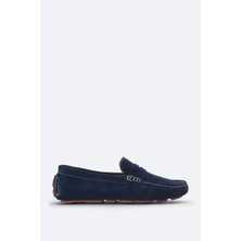 AVVA Erkek Lacivert %100 Süet Loafer Ayakkabı B008001