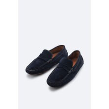 AVVA Erkek Lacivert %100 Süet Loafer Ayakkabı B008001