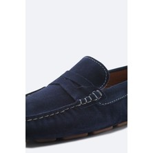 AVVA Erkek Lacivert %100 Süet Loafer Ayakkabı B008001