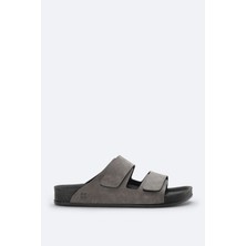 AVVA Erkek Gri Çift Bantlı Hafif Rahat Taban Sandalet Terlik A51Y8301