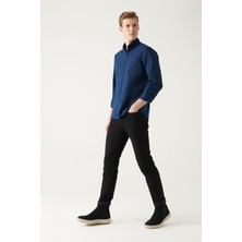 AVVA Erkek Siyah Eskitme Yıkamalı Esnek Jean Pantolon B003502