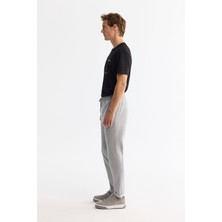 Erkek Gri Yandan Cepli Beli Lastikli Bağcıklı Duble Paça Jogger Pantolon E003000