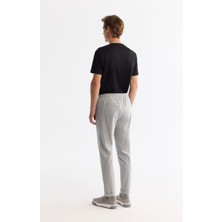 Erkek Gri Yandan Cepli Beli Lastikli Bağcıklı Duble Paça Jogger Pantolon E003000