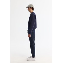 Erkek Lacivert Yandan Cepli Beli Lastikli Bağcıklı Duble Paça Jogger Pantolon E003000