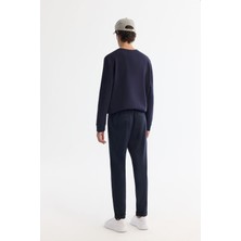 Erkek Lacivert Yandan Cepli Beli Lastikli Bağcıklı Duble Paça Jogger Pantolon E003000