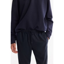 Erkek Lacivert Yandan Cepli Beli Lastikli Bağcıklı Duble Paça Jogger Pantolon E003000