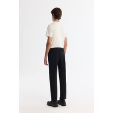 AVVA Erkek Siyah Relaxed Fit Yandan Cepli Beli Lastikli Bağcıklı Duble Paça Jogger Pantolon E003000