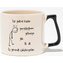 She Is Mom Baskılı Anneler Günü Hediyelik Siyah Kulplu Modern Seramik Kupa