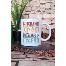 Husband Dad Programmer Legend Baskılı Yazılımcı Hediyelik Baskılı Çay Kahve Sunum Kupa Bardak