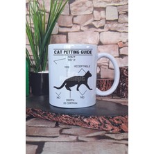 Cat Petting Cat Guide Baskılı Komik Kedi Sevme Kılavuzu Hediye Baskılı Kupa Bardak