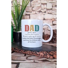 Dad Noun 3 Baskılı Babaya Özel Tanım Babalar Günü Hediyelik Baskılı Çay Kahve Sunum Kupa Bardak