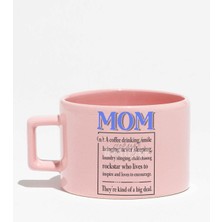 Happy Mother's Day No:2 Baskılı Anneler Günü Hediyelik Pembe Dikdörtgen Kulplu Fincan Kupa Bardak