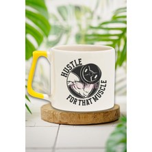 Hustle For That Muscle Yazılı Gym Spor Kas Yapma Azmi Hediyelik Kulplu Kupa Bardak