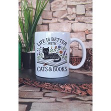 Kedi Komik Soyut Esprili Kedisever Kedi Sahibi Sanatı Hediye Baskılı Kupa Bardak