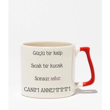 "canım Annem" Anneler Günü Doğum Günü Hediye Kırmızı Kulplu Kupa Bardak