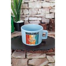 Noodleholic Baskılı Ramen Aşığı Japon Mutfağı Anime Kare Kulplu Fincan Mavi Kupa Bardak