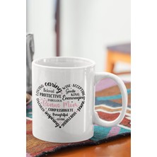 Mom Kalp Şekilli Yazılı Baskılı Anneler Günü Doğum Günü Anneye Hediye Kupa Bardak