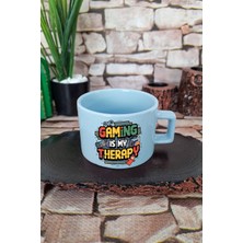 Gaming Is My Therapy Gamer Kare Kulplu Fincan Mavi Kupa Bardak